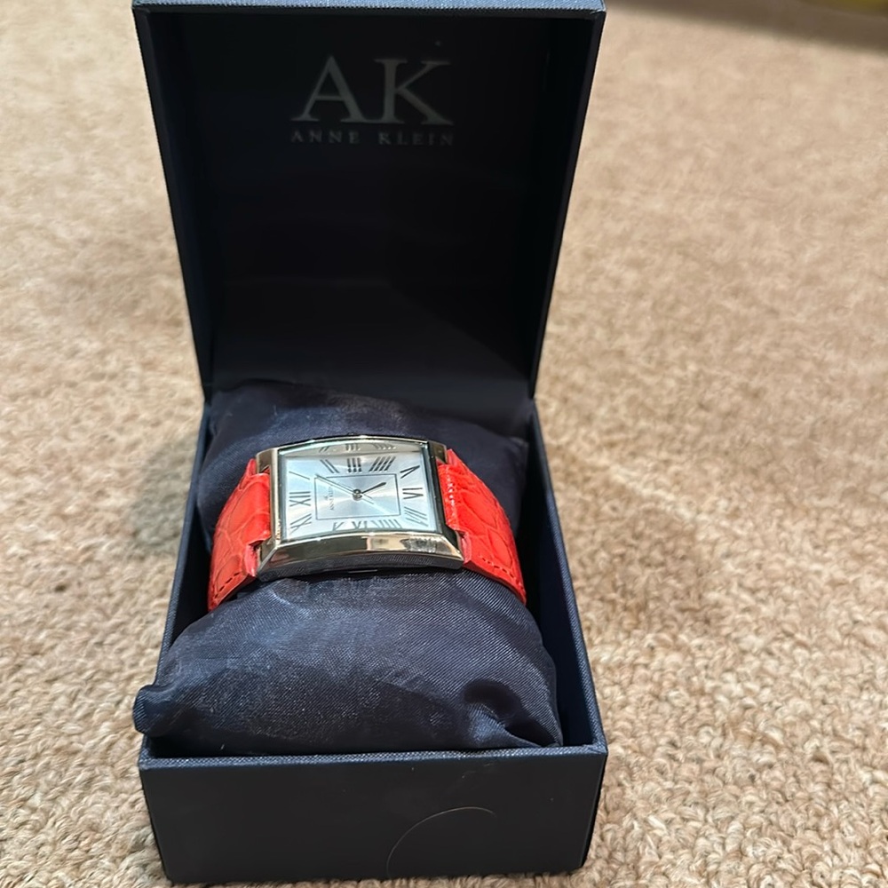 Anne Klein Red Leather Watch
